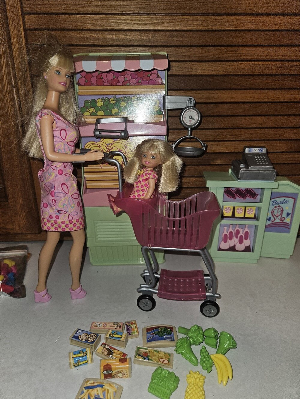 Barbie And Kelly Let's Grocery Shop COMPLETE